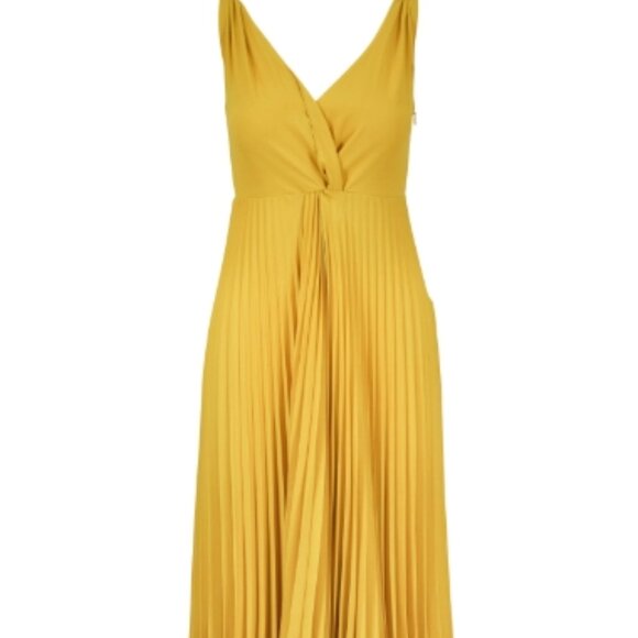 NWOT Vince Plissé Twist-Front Sleeveless in Limonata Dress XS $440 - Picture 9 of 10